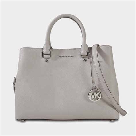 michael kors hamilton lg ew satchel pearl grey|michael kors leather satchel.